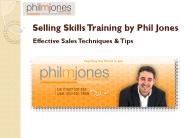 Selling Skills Training - Philmjones International