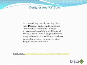 Designer Anarkali Suits