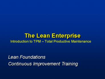 The Lean Enterprise
