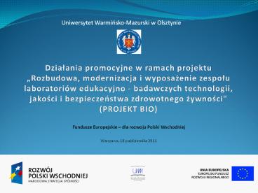 Dzialania promocyjne w ramach projektu 