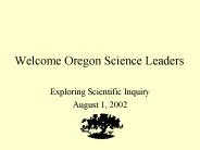 Welcome Oregon Science Leaders