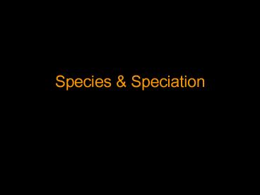 Species