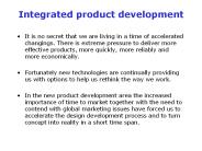 Integrated product development