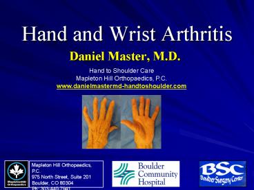 Hand and Wrist Arthritis