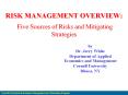 RISK MANAGEMENT OVERVIEW:  Five Sources of Risks and Mitigating Strategies PowerPoint PPT Presentation