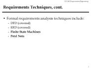 Requirements Techniques, cont.