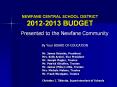 NEWFANE CENTRAL SCHOOL DISTRICT 2012-2013 BUDGET PowerPoint PPT Presentation