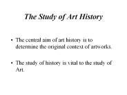 The Study of Art History