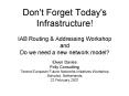 Don't Forget Today's Infrastructure! IAB Routing PowerPoint PPT Presentation