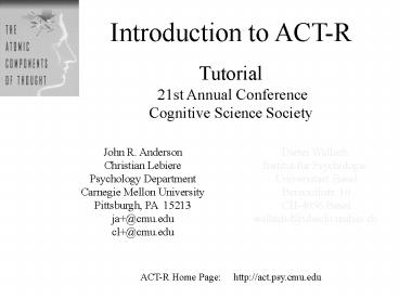 PPT – Kognitive Architekturen PowerPoint presentation | free to ...