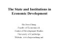 The State and Institutions in   Economic Development PowerPoint PPT Presentation