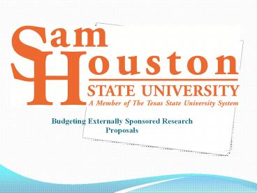 Budgeting Externally Sponsored Research Proposals