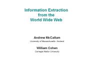 Information Extraction from the World Wide Web