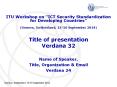 Title of presentation Verdana 32 PowerPoint PPT Presentation