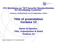 Title of presentation Verdana 32
