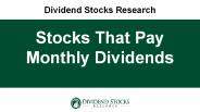 Stocks That Pay Monthly Dividends