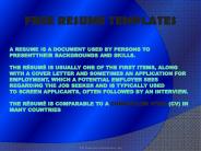 resume templates for freshers