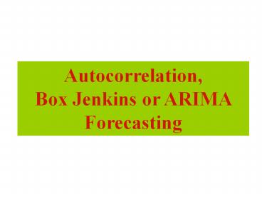 Autocorrelation,