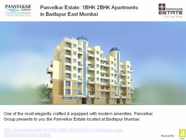 Panvelkar Estate: 1BHK 2BHK Apartments in Badlapur East Mumbai
