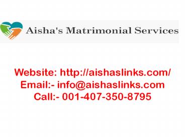Aishas Matrimonial Reviews