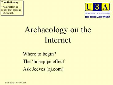 Archaeology on the Internet