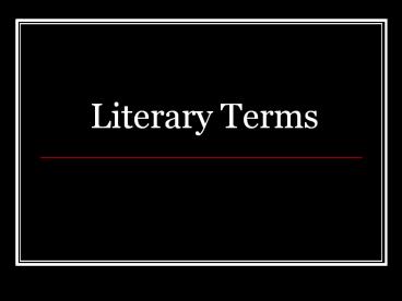Literary Terms