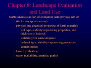 Chapter 8: Landscape Evaluation and Land Use