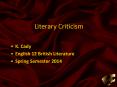 Literary Criticism PowerPoint PPT Presentation