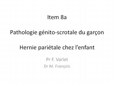 Item 8a Pathologie g