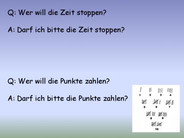 Q: Wer will die Zeit stoppen?