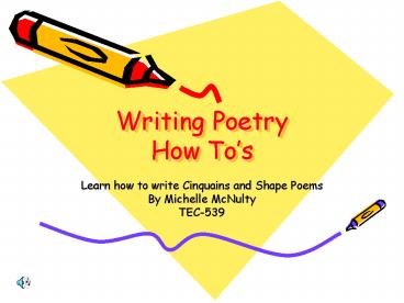 Writing Poetry How To