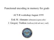 Functional encoding in memory for goals