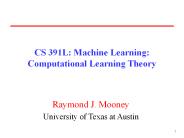 CS 391L: Machine Learning: Computational Learning Theory
