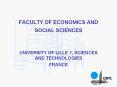 FACULTY OF ECONOMICS AND SOCIAL SCIENCES PowerPoint PPT Presentation