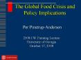 The Global Food Crisis and Policy Implications PowerPoint PPT Presentation