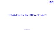 Rehabilitation for Different Pains