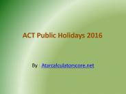 ACT school terms 2016