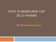 Melbourne Cup Winner