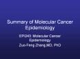 Summary of Molecular Cancer Epidemiology PowerPoint PPT Presentation