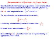 MAC2312 Lesson 3.9 Power Series representation