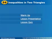 Inequalities in Two Triangles