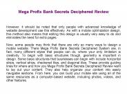 Mega Profix Bank Secrets Deciphered Review