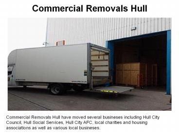 Commercial Removals in Hull