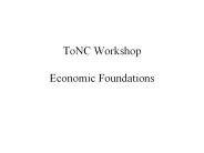 ToNC Workshop Economic Foundations