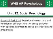 Unit 12: Social Pyschology