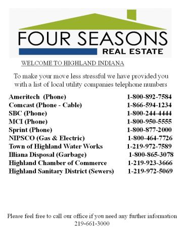 WELCOME TO HIGHLAND INDIANA