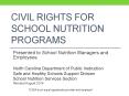 Civil Rights for School Nutrition Programs PowerPoint PPT Presentation