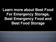 Best Food For Emergency Storage