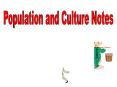 Population and Culture Notes PowerPoint PPT Presentation