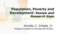 Population, Poverty and Development: Review and Research Gaps PowerPoint PPT Presentation